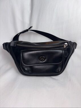 Coach Men’s Heritage Belt Bag Black Leather - Excellent Condition
